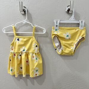 Hanna Andersson Yellow Floral Tankini Swimsuit